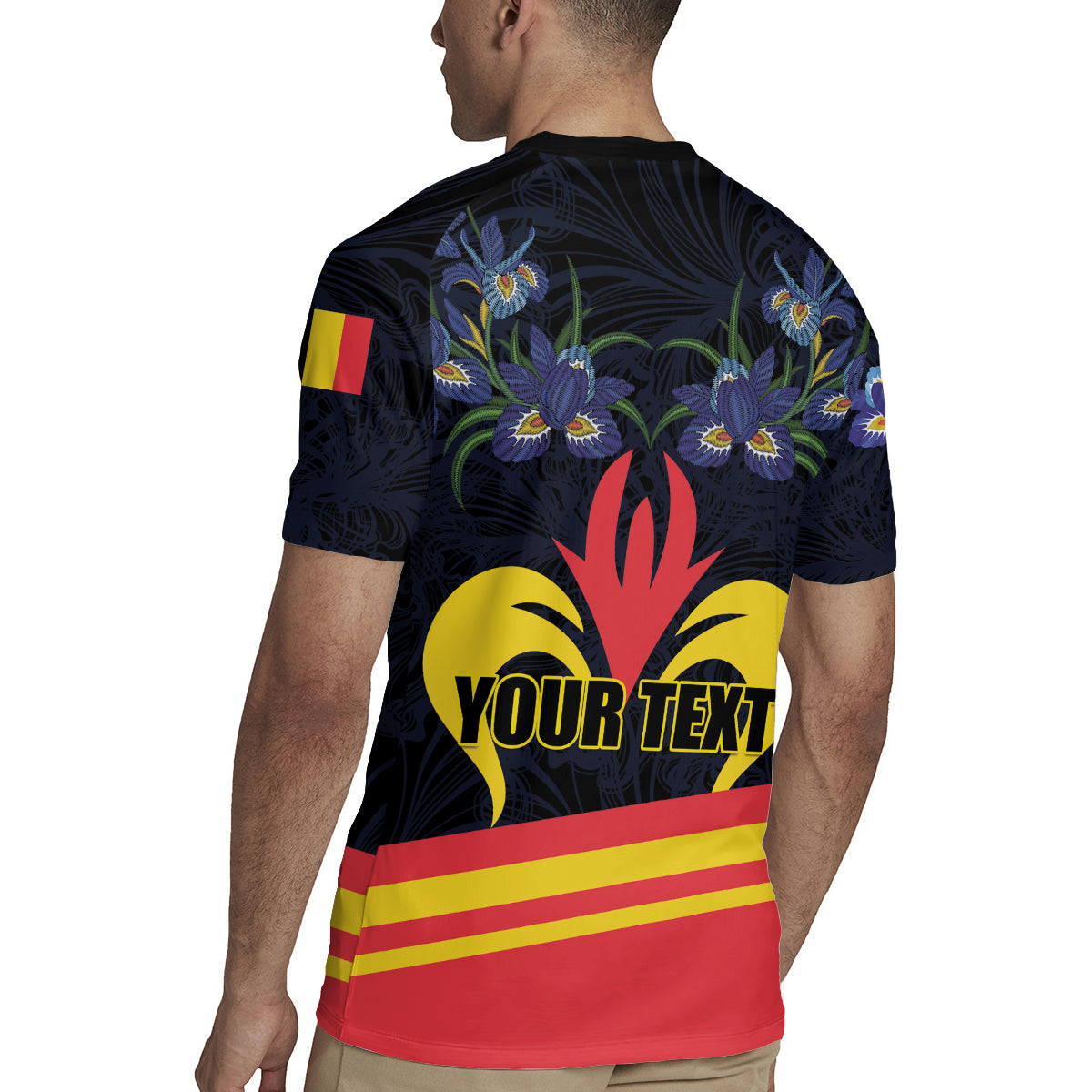 Personalized Belgium Iris Day Rugby Jersey Royaume de Belgique Coat Of Arms - Wonder Print Shop