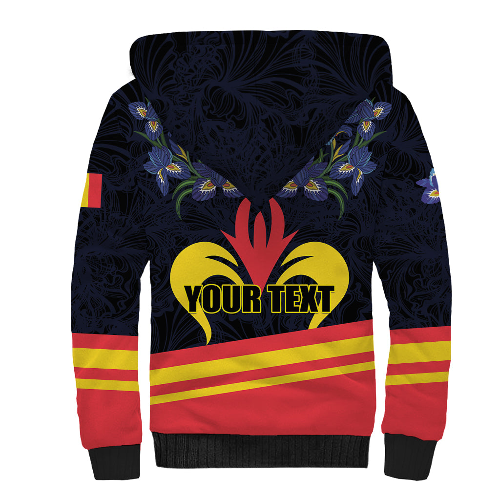 Personalized Belgium Iris Day Sherpa Hoodie Royaume de Belgique Coat Of Arms - Wonder Print Shop