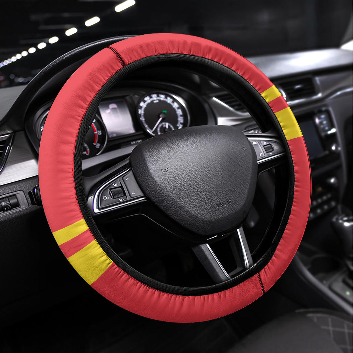 Belgium Iris Day Steering Wheel Cover Royaume de Belgique Coat Of Arms