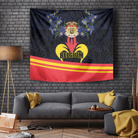Belgium Iris Day Tapestry Royaume de Belgique Coat Of Arms - Wonder Print Shop