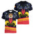 Personalized Belgium Iris Day Women V-Neck T-Shirt Royaume de Belgique Coat Of Arms - Wonder Print Shop