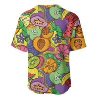 Hawaii Fruits Hippie Style Baseball Jersey Vibrant Colorful