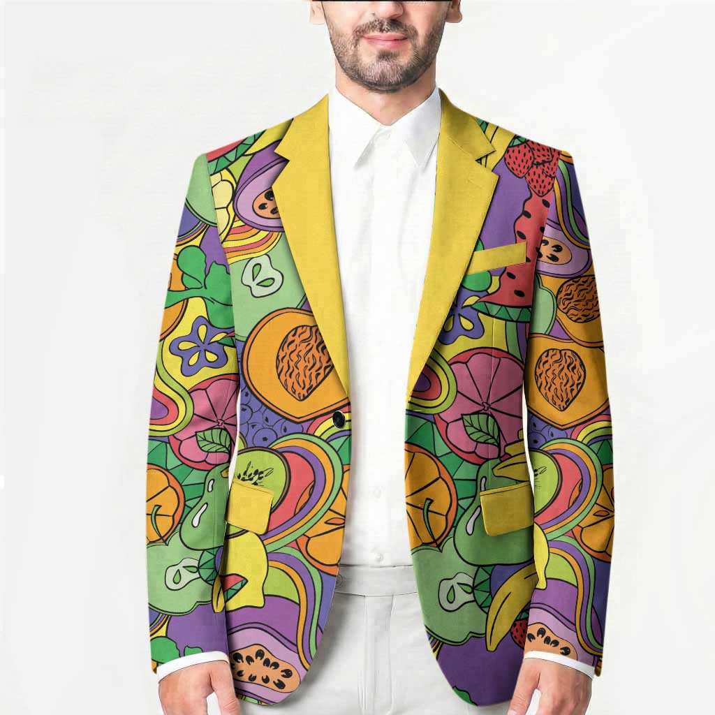 Hawaii Fruits Hippie Style Blazer Vibrant Colorful
