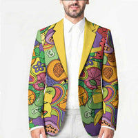 Hawaii Fruits Hippie Style Blazer Vibrant Colorful