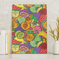 Hawaii Fruits Hippie Style Canvas Wall Art Vibrant Colorful