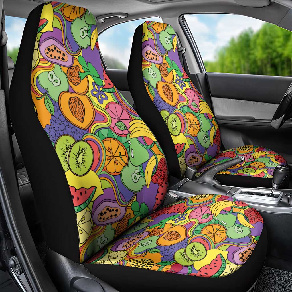 Hawaii Fruits Hippie Style Car Seat Cover Vibrant Colorful