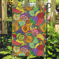 Hawaii Fruits Hippie Style Garden Flag Vibrant Colorful