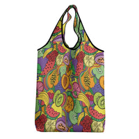 Hawaii Fruits Hippie Style Grocery Bag Vibrant Colorful
