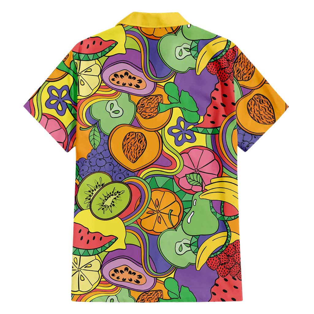 Hawaii Fruits Hippie Style Hawaiian Shirt Vibrant Colorful