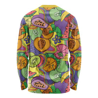 Hawaii Fruits Hippie Style Long Sleeve Shirt Vibrant Colorful