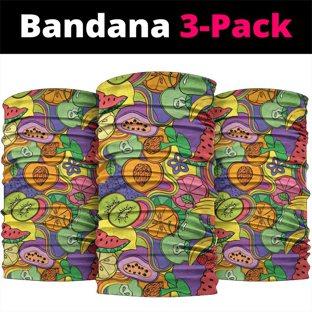 Hawaii Fruits Hippie Style Neck Gaiter Vibrant Colorful