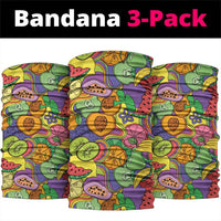 Hawaii Fruits Hippie Style Neck Gaiter Vibrant Colorful
