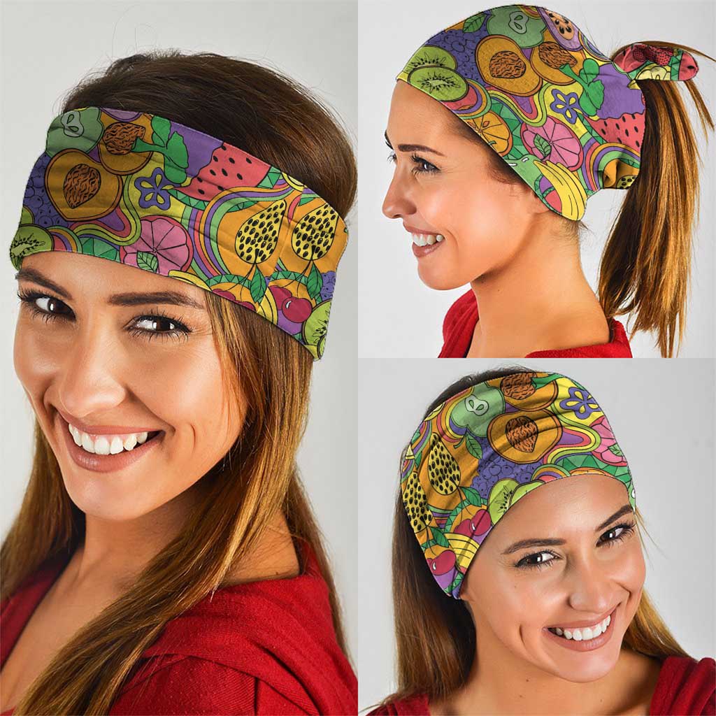 Hawaii Fruits Hippie Style Neck Gaiter Vibrant Colorful