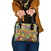 Hawaii Fruits Hippie Style Shoulder Handbag Vibrant Colorful