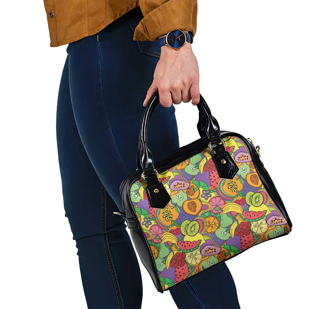Hawaii Fruits Hippie Style Shoulder Handbag Vibrant Colorful