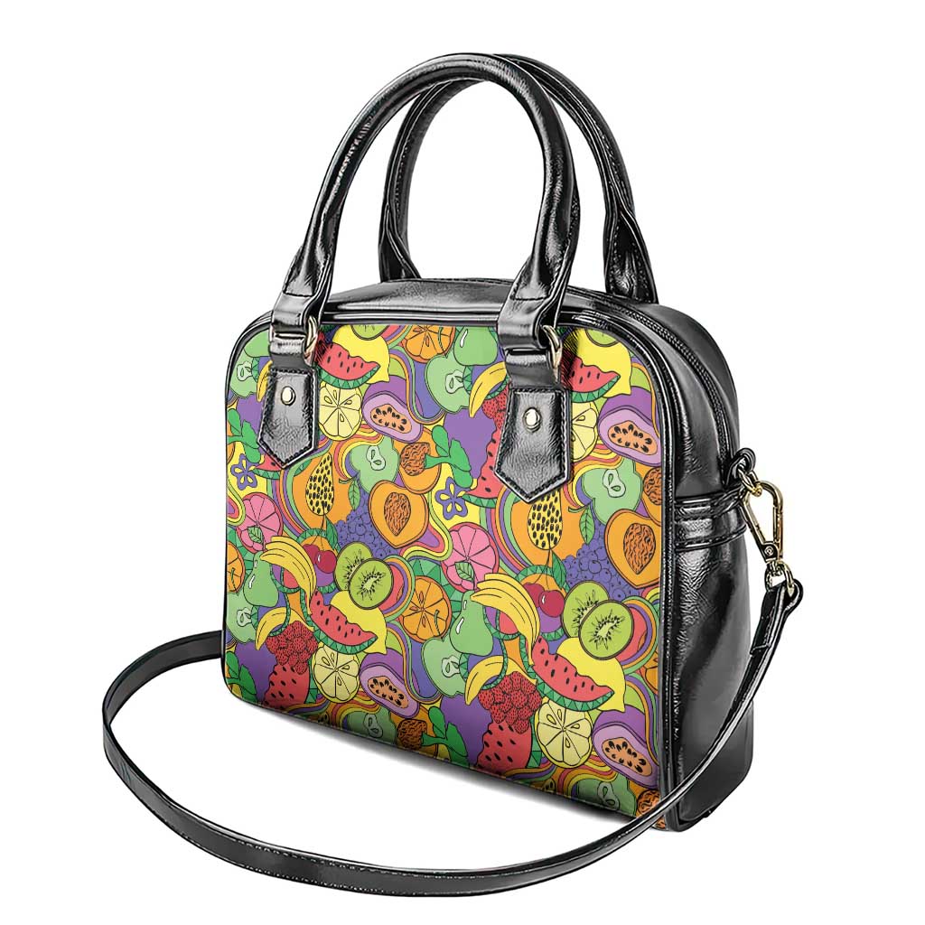 Hawaii Fruits Hippie Style Shoulder Handbag Vibrant Colorful