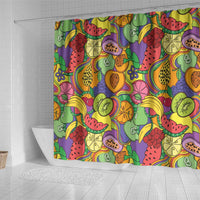 Hawaii Fruits Hippie Style Shower Curtain Vibrant Colorful