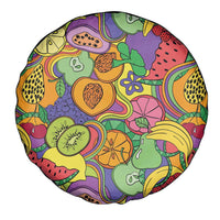 Hawaii Fruits Hippie Style Spare Tire Cover Vibrant Colorful