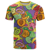 Hawaii Fruits Hippie Style T Shirt Vibrant Colorful