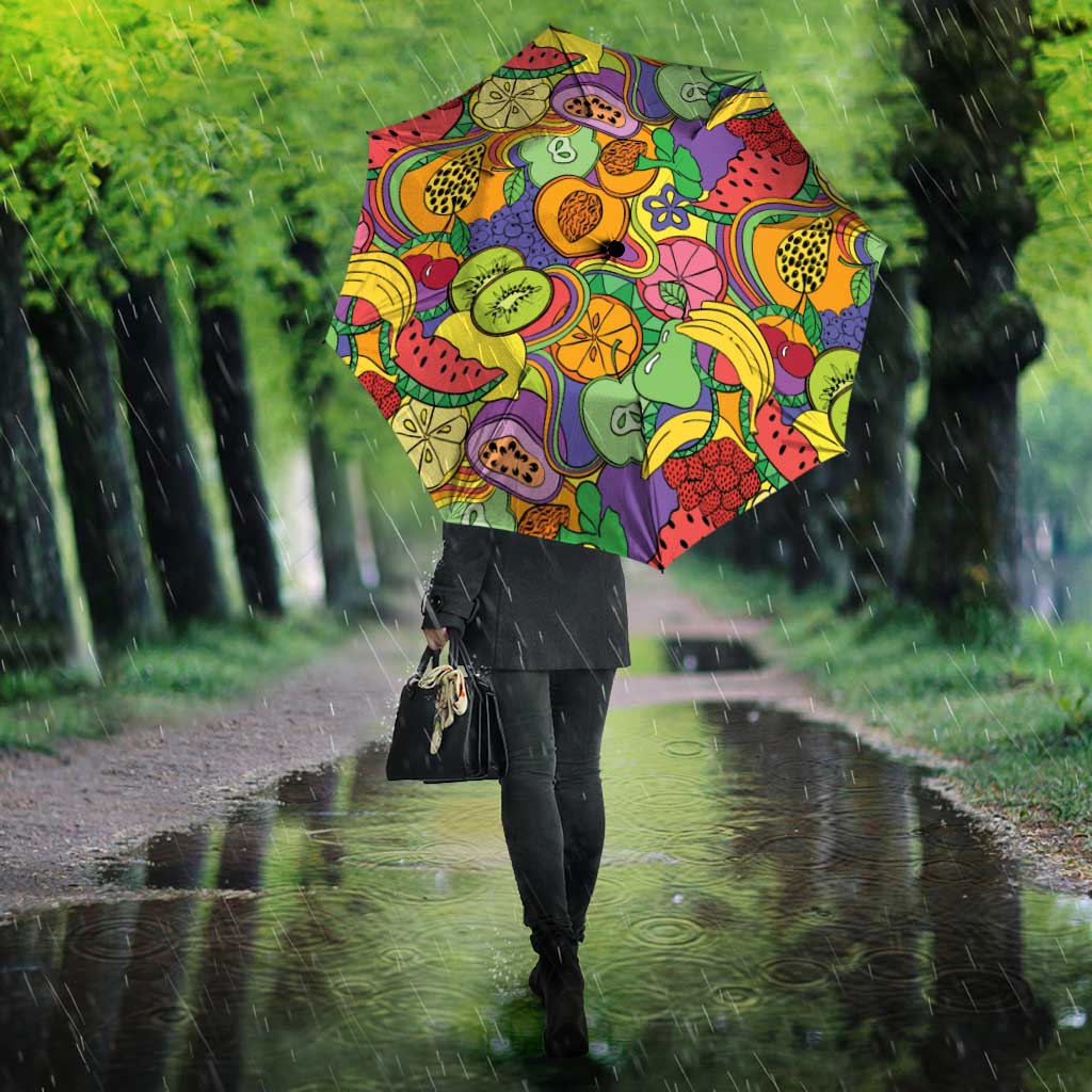 Hawaii Fruits Hippie Style Umbrella Vibrant Colorful