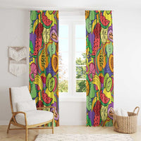 Hawaii Fruits Hippie Style Window Curtain Vibrant Colorful