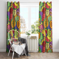 Hawaii Fruits Hippie Style Window Curtain Vibrant Colorful
