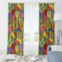 Hawaii Fruits Hippie Style Window Curtain Vibrant Colorful