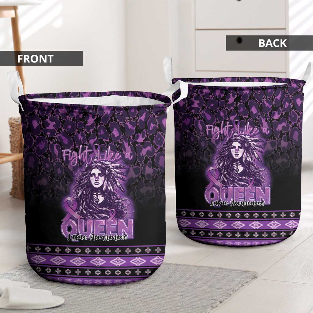Native American Lupus Girl Laundry Basket Fight Like a Queen
