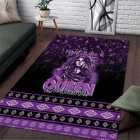 Native American Lupus Girl Area Rug Fight Like a Queen