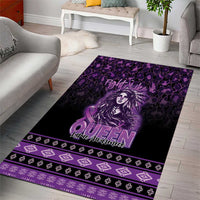 Native American Lupus Girl Area Rug Fight Like a Queen
