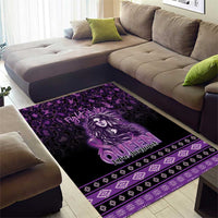 Native American Lupus Girl Area Rug Fight Like a Queen