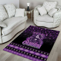 Native American Lupus Girl Area Rug Fight Like a Queen