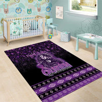 Native American Lupus Girl Area Rug Fight Like a Queen