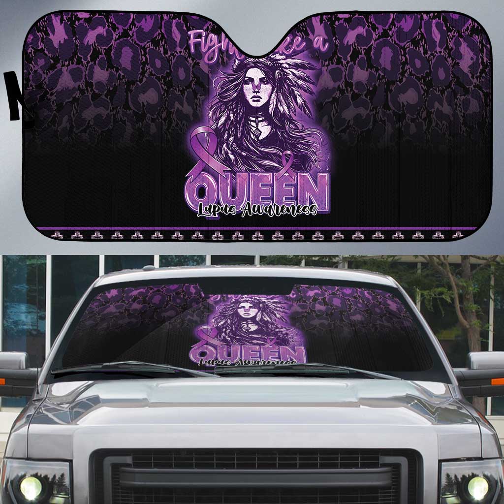 Native American Lupus Girl Auto Sun Shade Fight Like a Queen