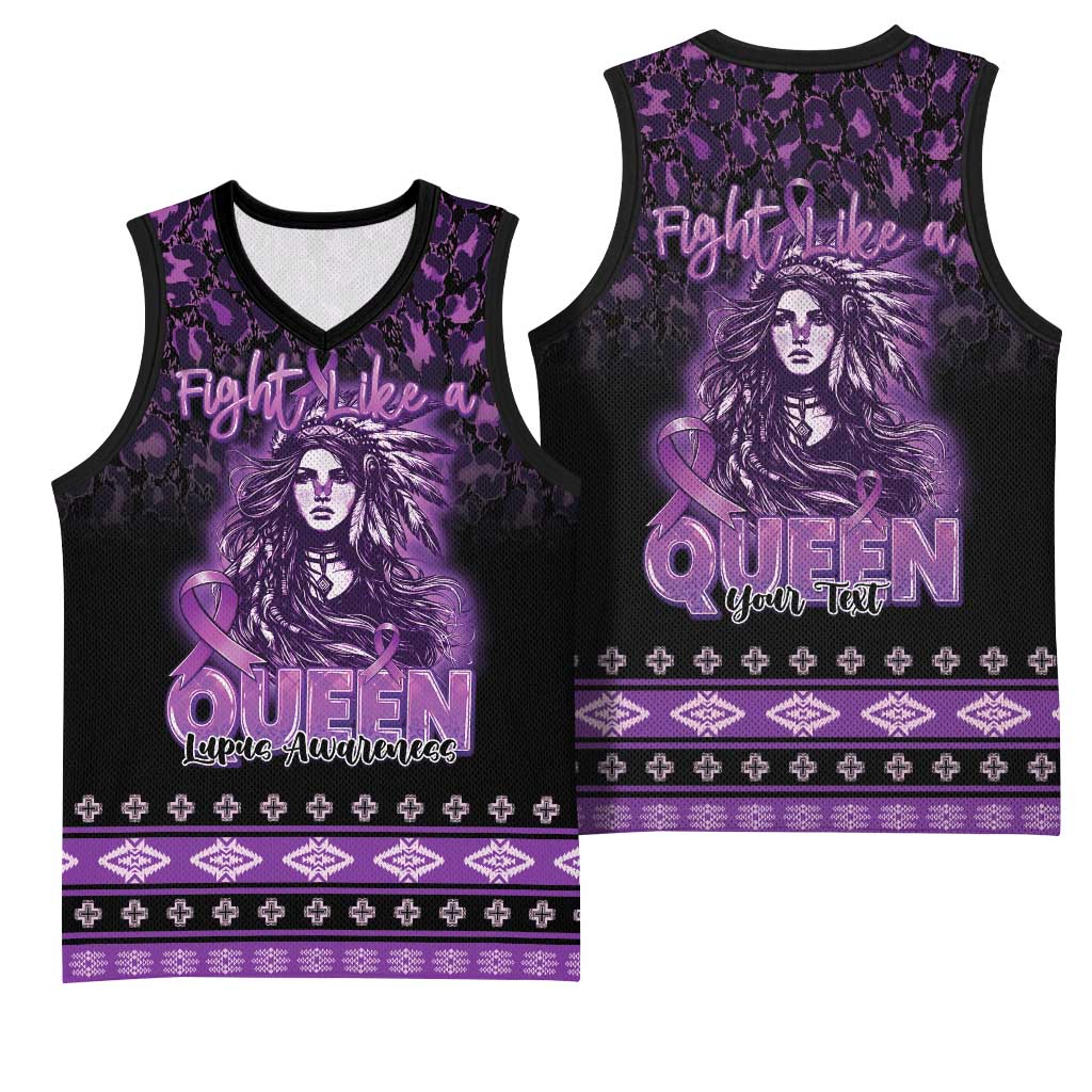Personalized Native American Lupus Girl Basketball Jersey Fight Like a Queen