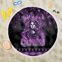 Native American Lupus Girl Beach Blanket Fight Like a Queen