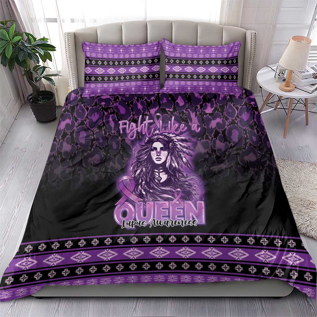 Native American Lupus Girl Bedding Set Fight Like a Queen