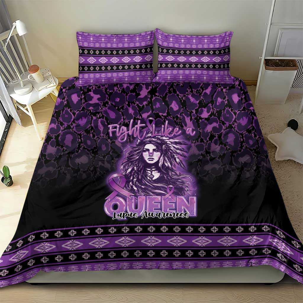 Native American Lupus Girl Bedding Set Fight Like a Queen