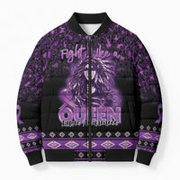 Personalized Native American Lupus Girl Bomber Puffer Jacket Fight Like a Queen