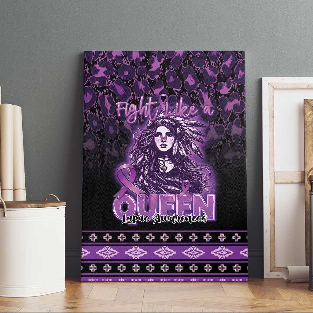 Native American Lupus Girl Canvas Wall Art Fight Like a Queen