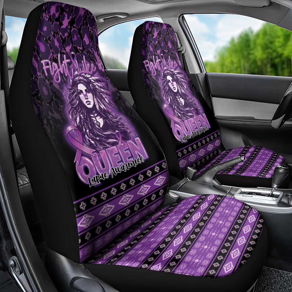 Native American Lupus Girl Car Seat Cover Fight Like a Queen