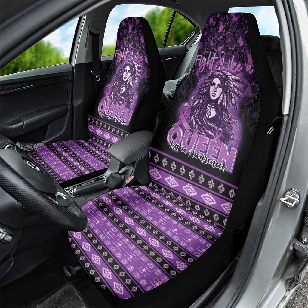 Native American Lupus Girl Car Seat Cover Fight Like a Queen