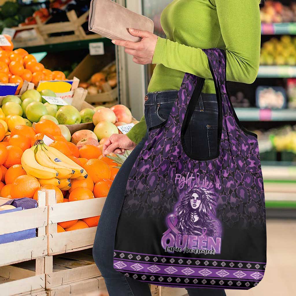 Native American Lupus Girl Grocery Bag Fight Like a Queen