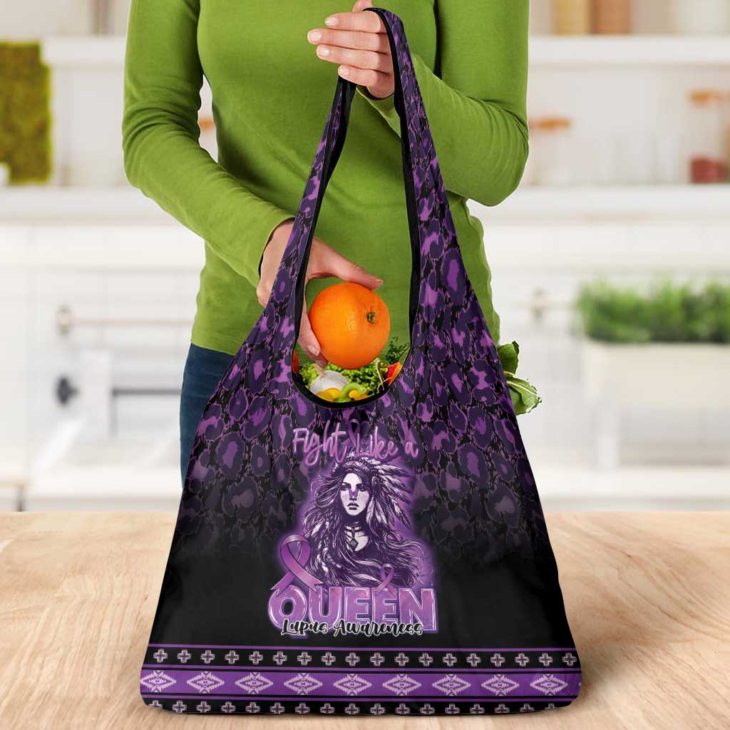Native American Lupus Girl Grocery Bag Fight Like a Queen