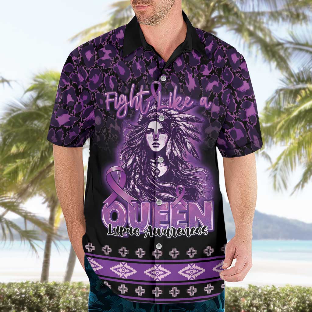 Personalized Native American Lupus Girl Hawaiian Shirt Fight Like a Queen