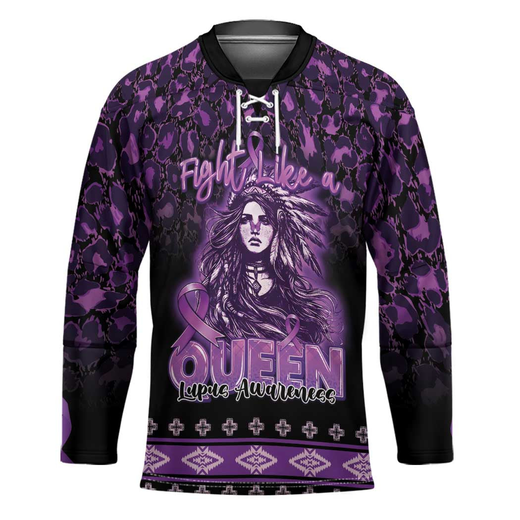 Personalized Native American Lupus Girl Hockey Jersey Fight Like a Queen