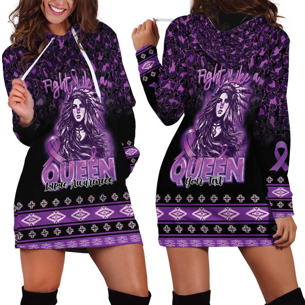 Personalized Native American Lupus Girl Hoodie Dress Fight Like a Queen