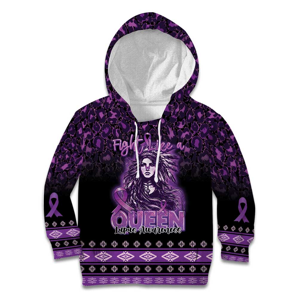 Personalized Native American Lupus Girl Kid Hoodie Fight Like a Queen