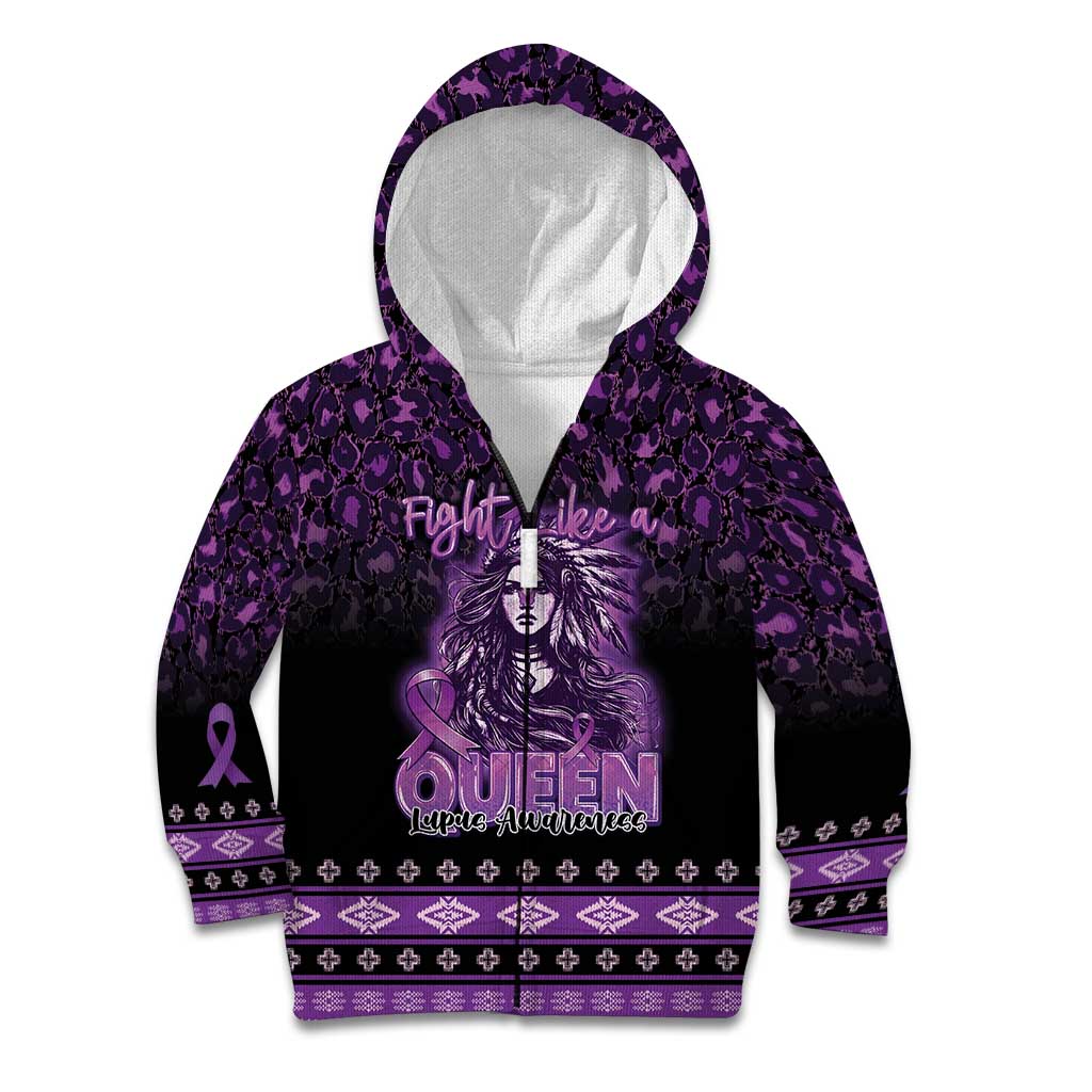 Personalized Native American Lupus Girl Kid Hoodie Fight Like a Queen