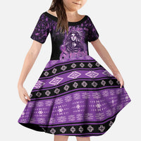 Personalized Native American Lupus Girl Kid Short Sleeve Dress Fight Like a Queen